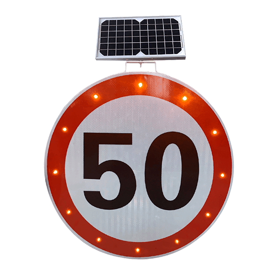 solar speed limit sign